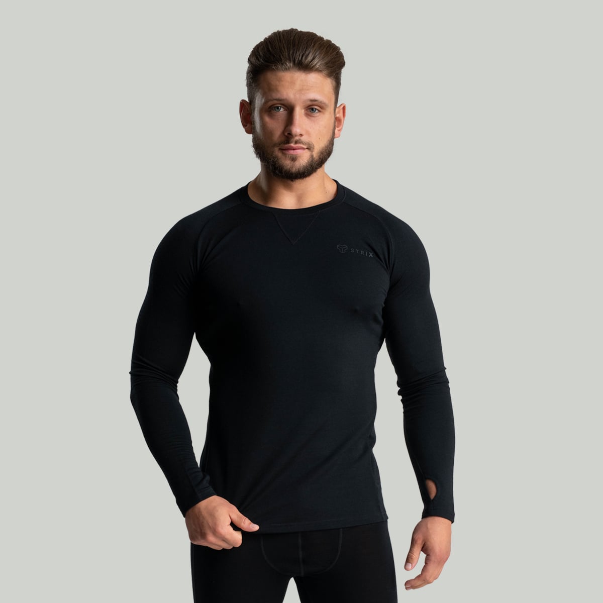 Тениска с дълъг ръкав MERINO I Black - STRIX