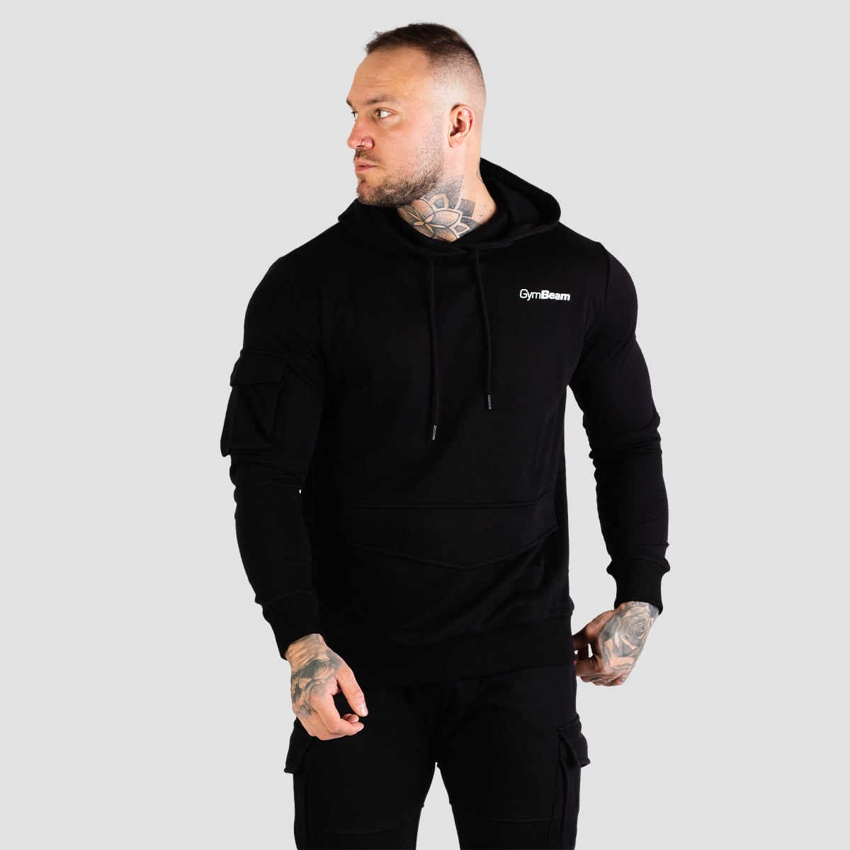 Мъжки суичър TRN Hoodie Black - GymBeam