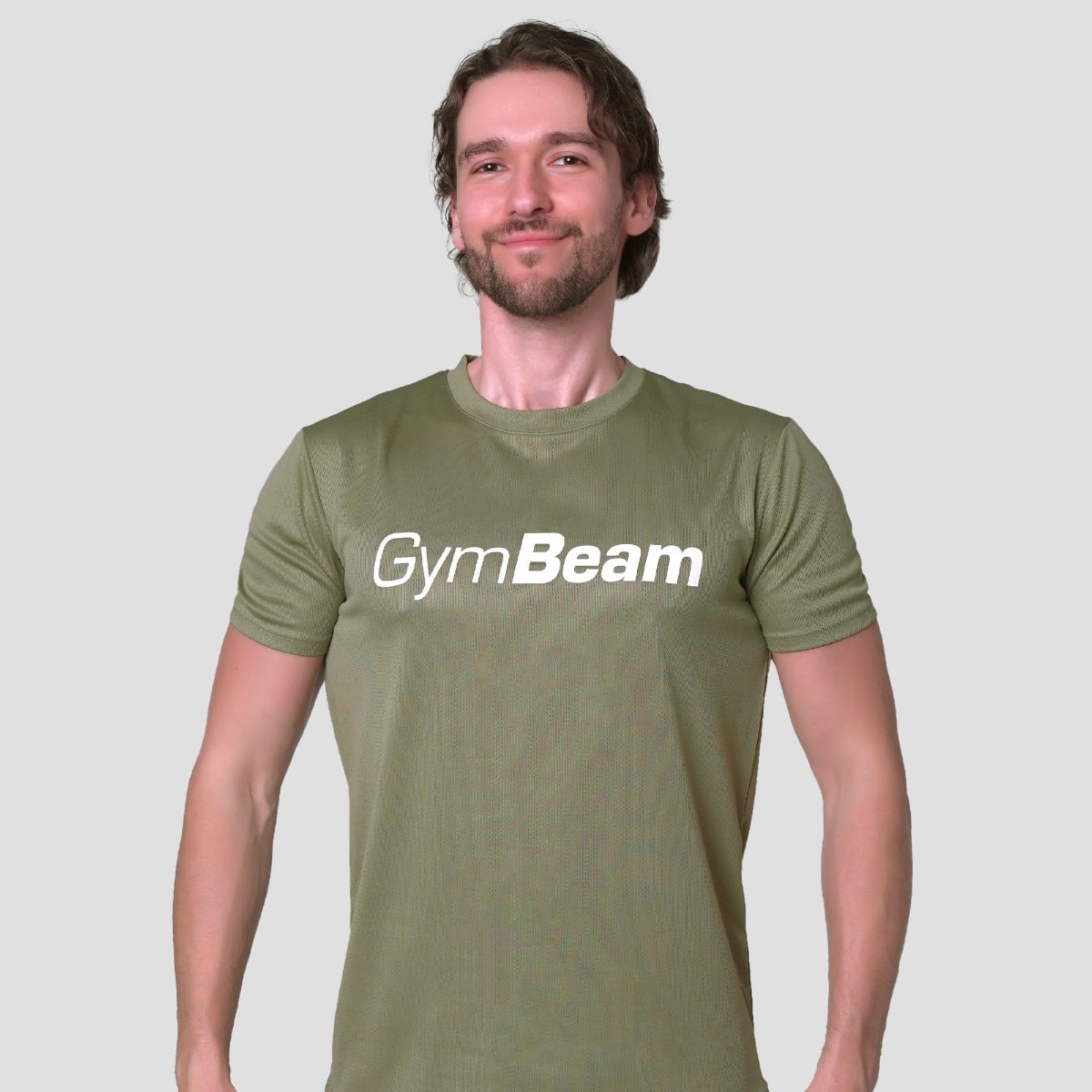 Мъжка тениска Mesh Essence Green - GymBeam