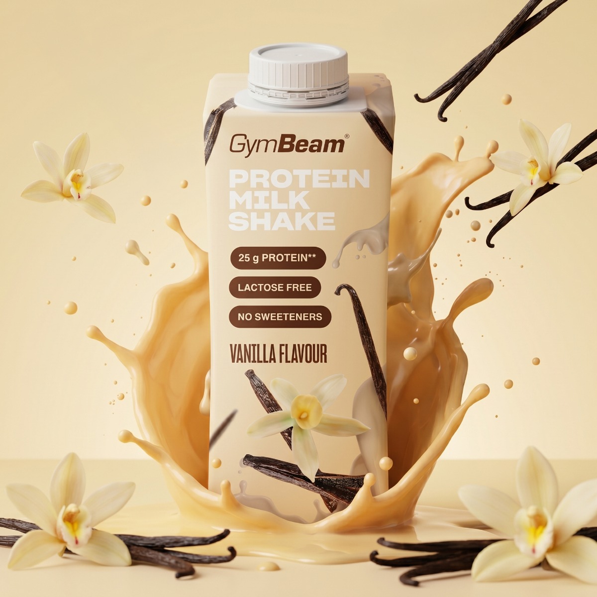 25g Protein Milkshake - GymBeam 250 ml - ванилия