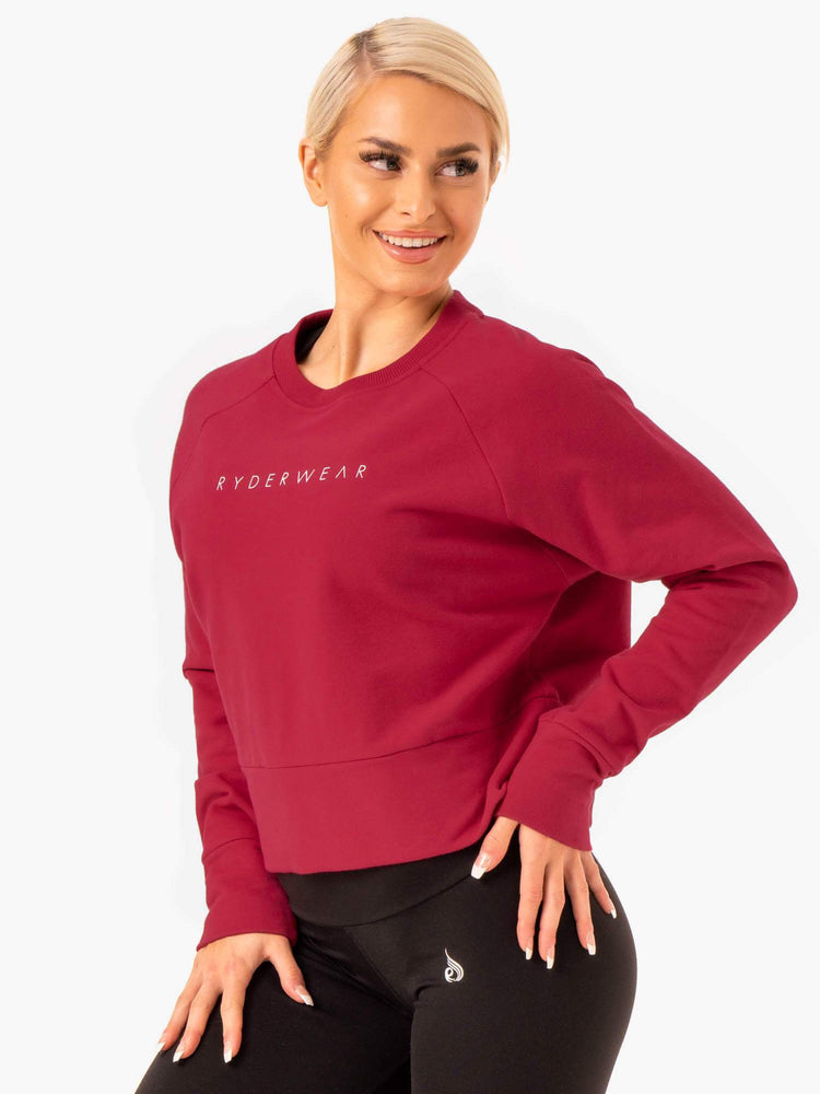 Дамски пуловер Motion Wine Red - Ryderwear