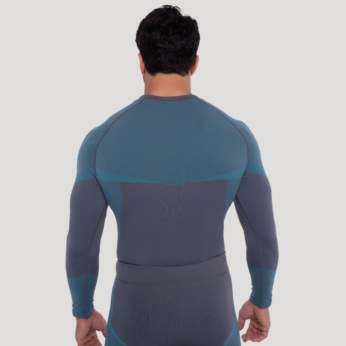 Безшевна блуза с дълъг ръкав OG1 Grey/Blue - GymBeam