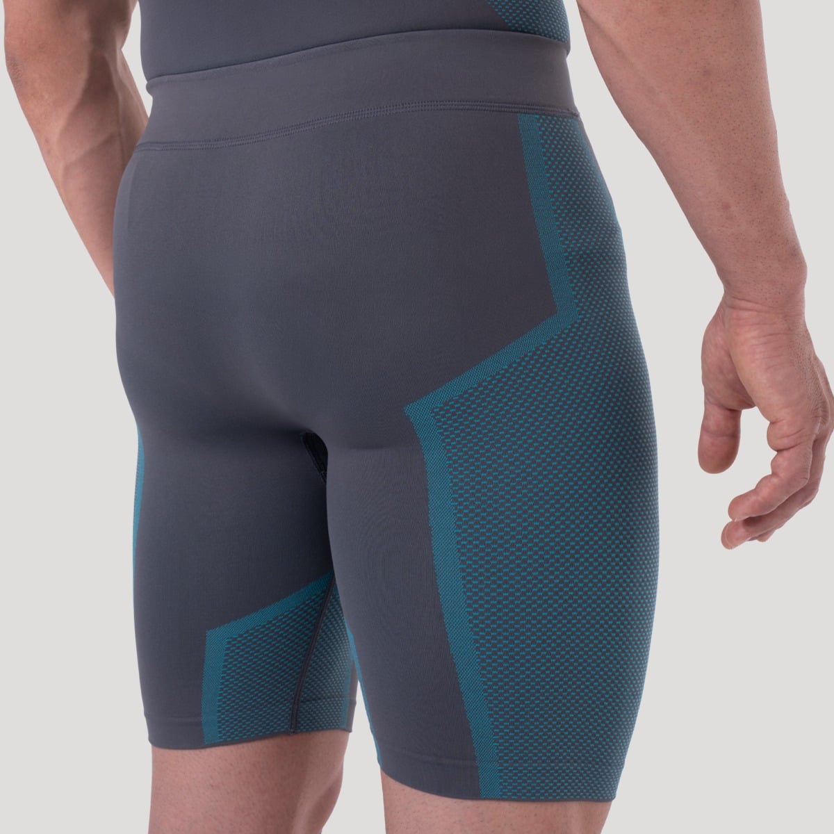 Безшевни шорти OG1 Grey/Blue - GymBeam