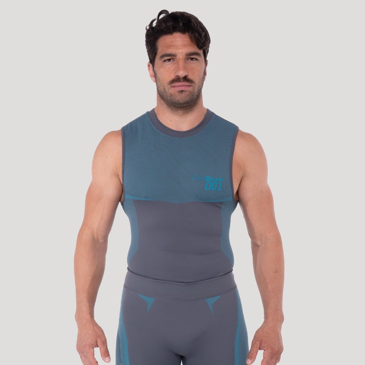 Безшевен потник OG1 Grey/Blue - GymBeam