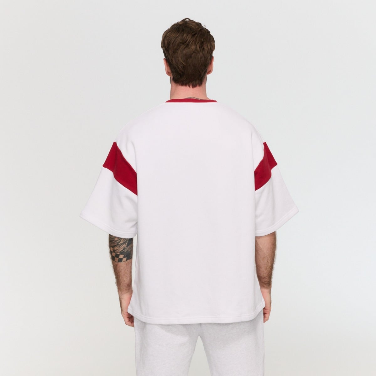 Тениска Premium Heavyweight Varsity White - GymBeam