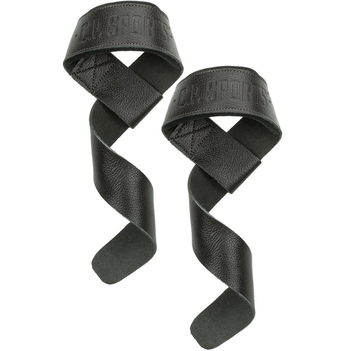 Първокласни кожени фитили за фитнес Lifting Straps Black - C.P. Sports