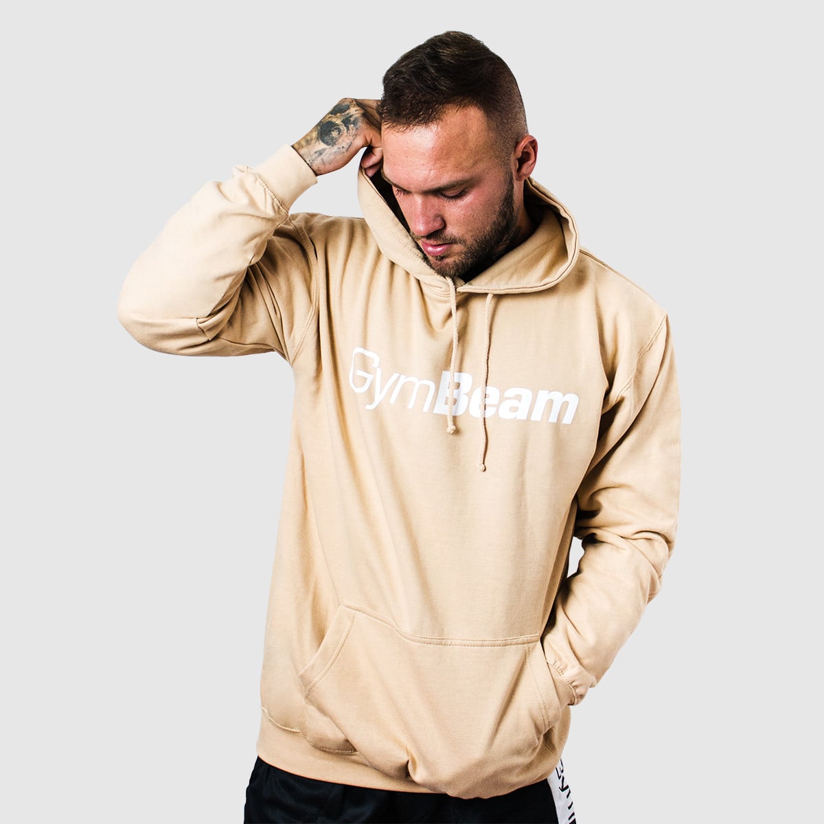 Суичър PRO Hoodie Sand - GymBeam