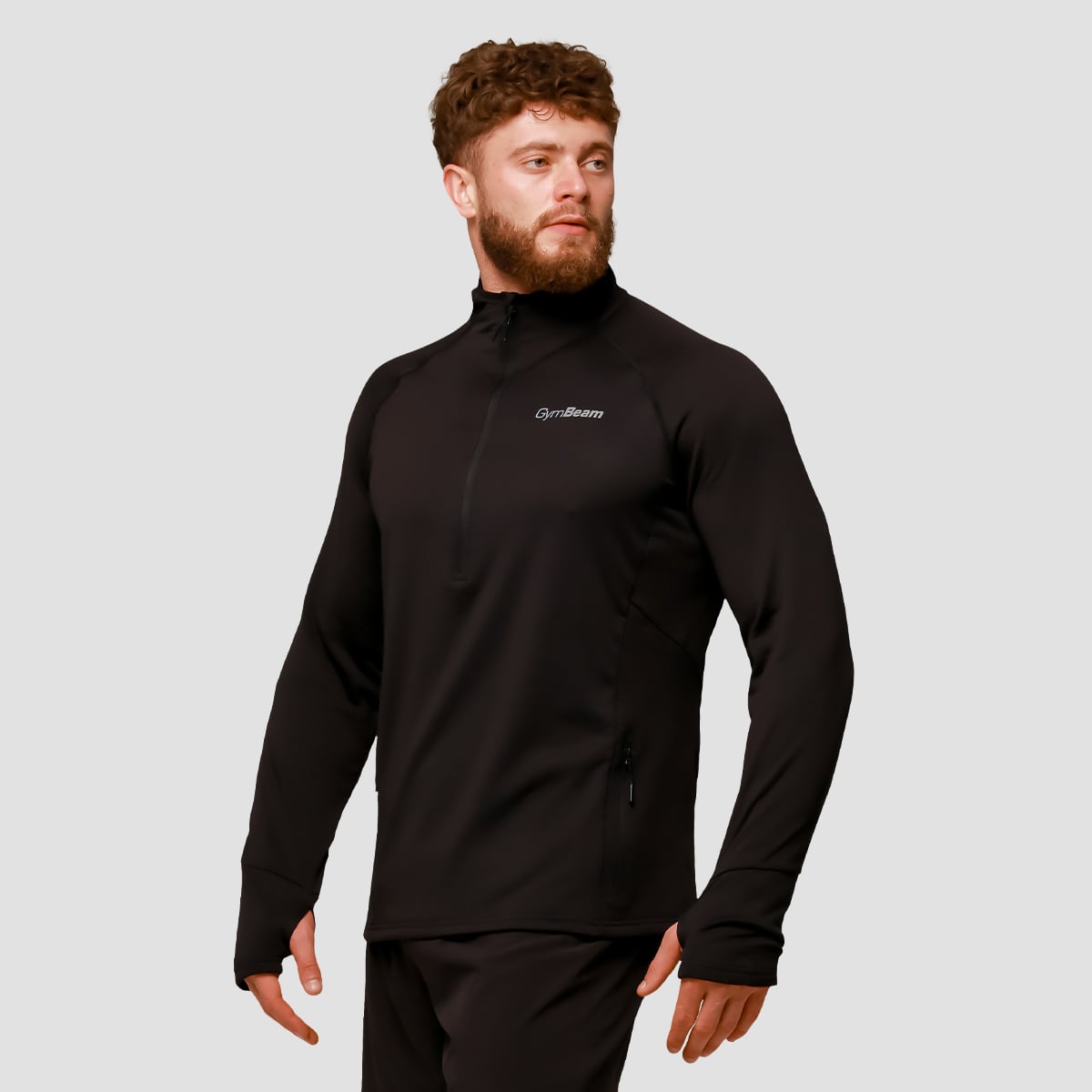 Pulse 1/2 Zip Running суичър Black - GymBeam