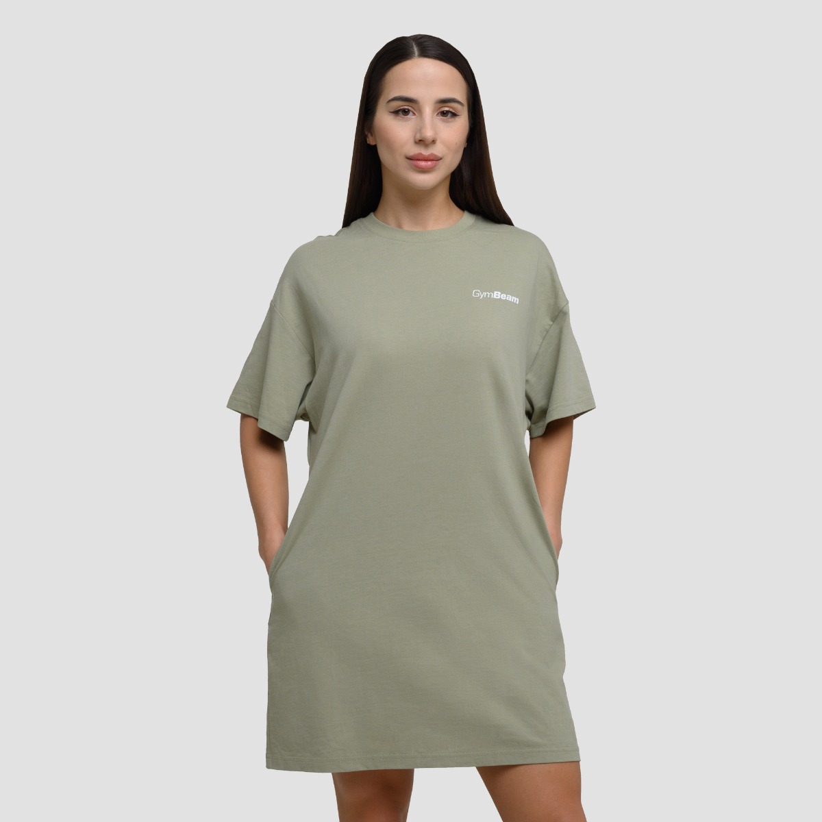 Дамска рокля-тениска Agile T-Shirt Dress Sage - GymBeam