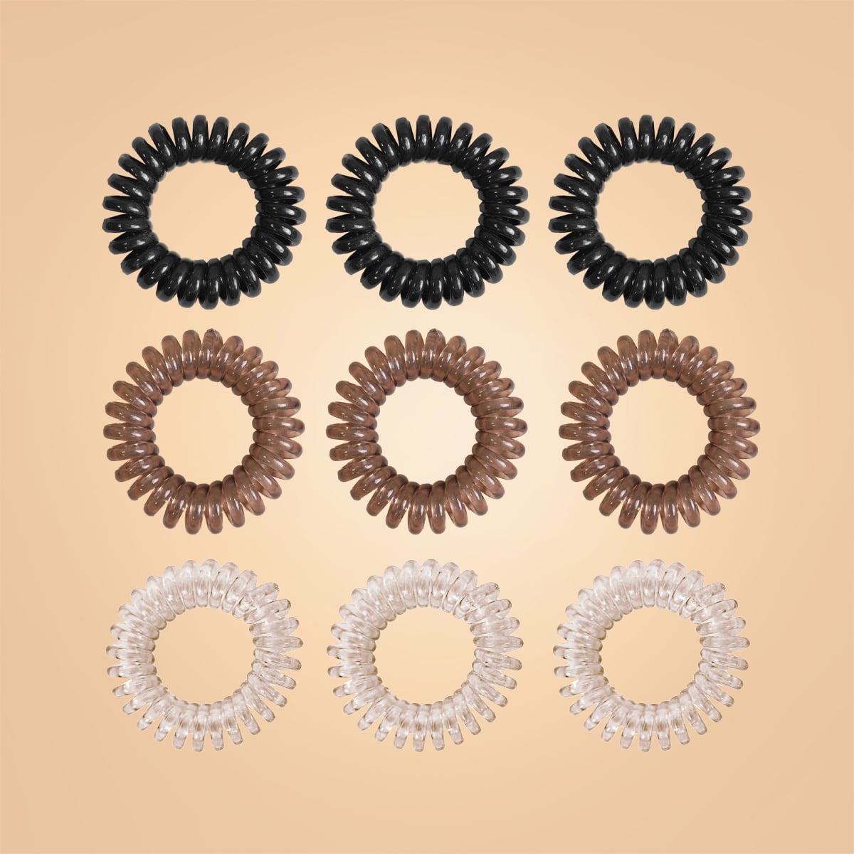 Комплект спираловидни ластици за коса - BeastPink