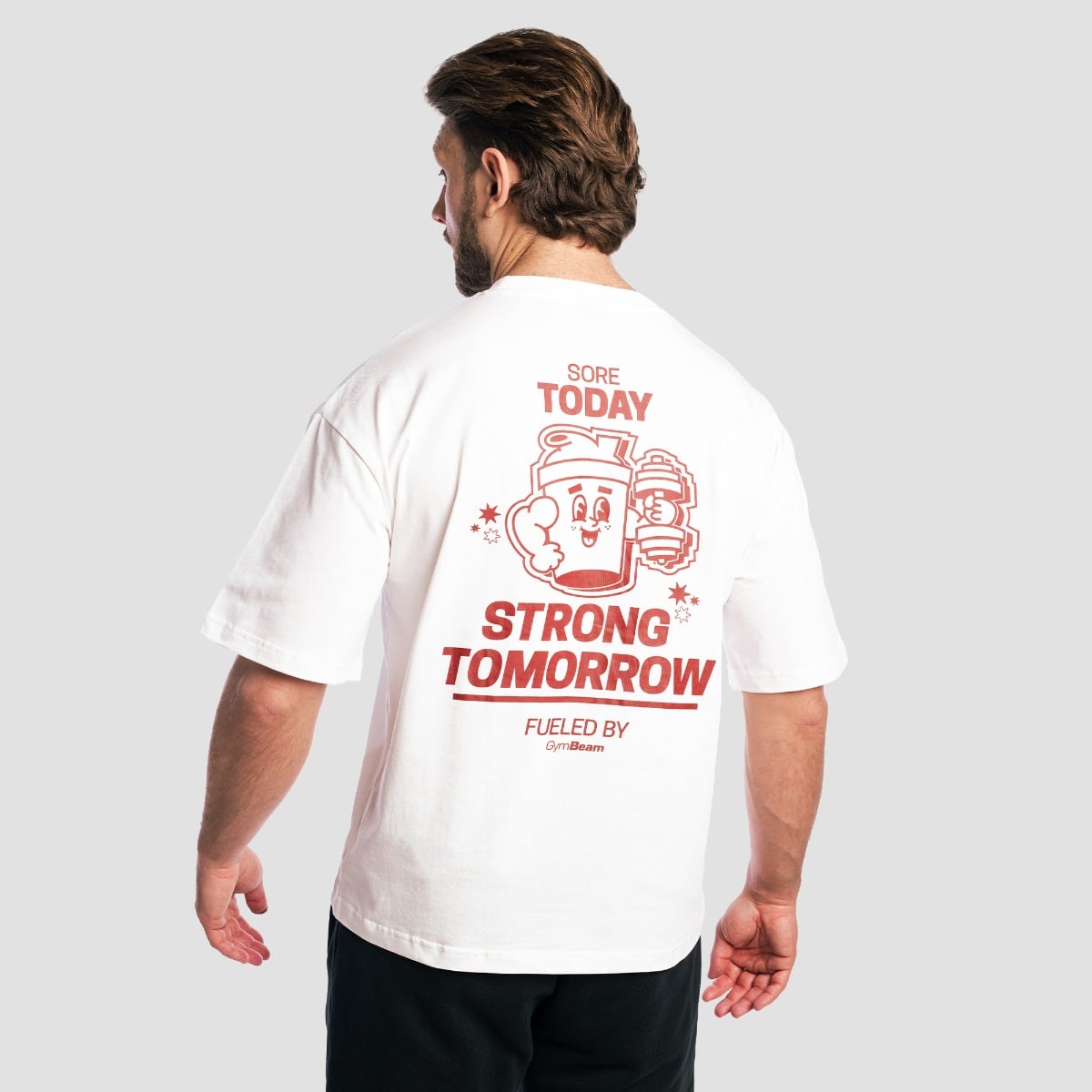 Тениска Shaker Boxy White - GymBeam