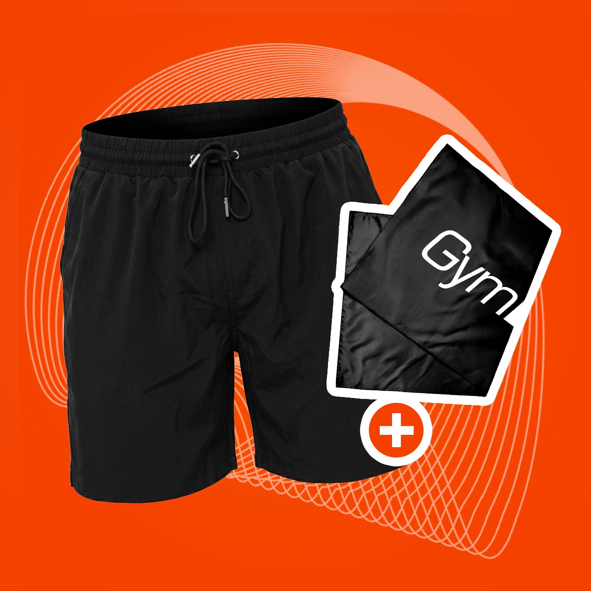 Мъжки бански шорти Swim Shorts Black - Gymbeam + подарък
