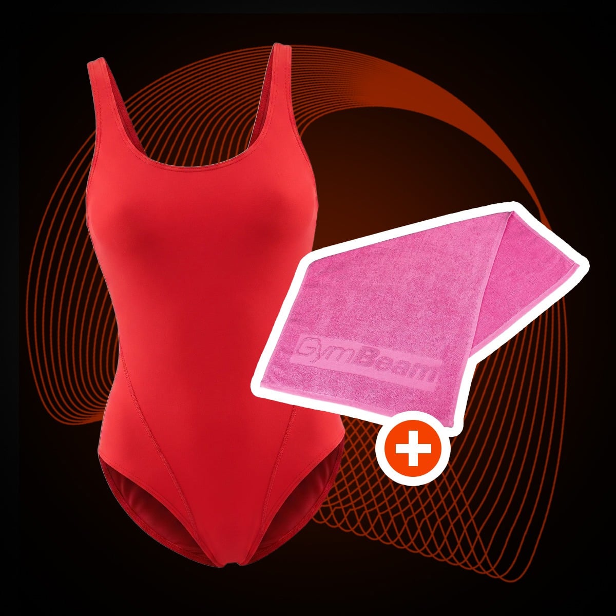 Дамски спортен бански Red - GymBeam + подарък