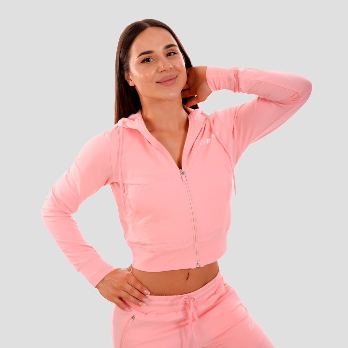 Дамски суичър TRN Zip-Up Pink - GymBeam