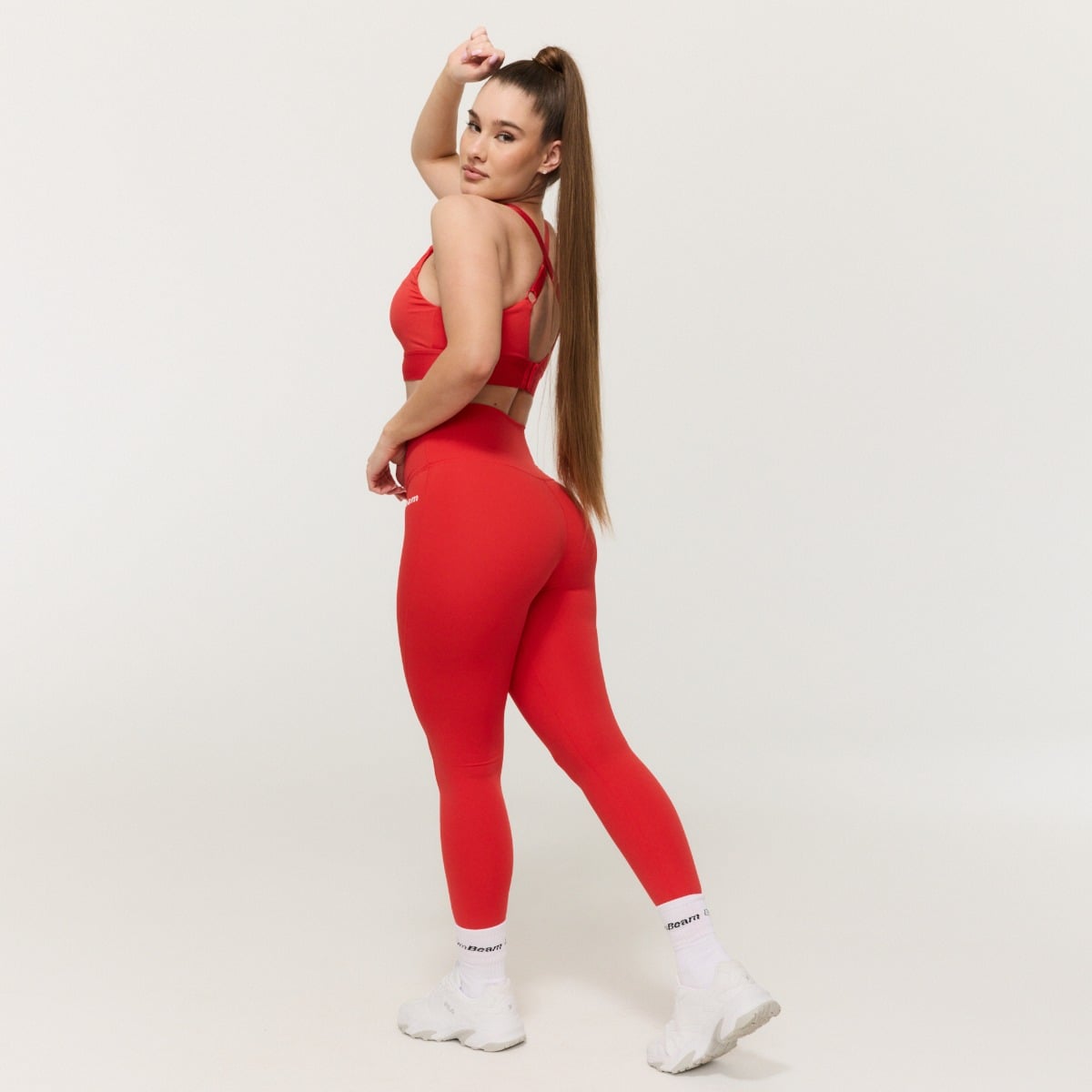 Дамски клин с висока талия Limitless Hot Red  - GymBeam