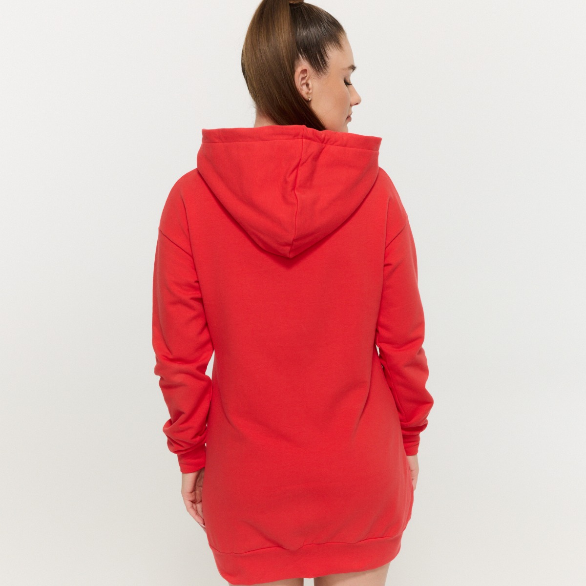 Дамски суичър Limitless Longline Hot Red - GymBeam