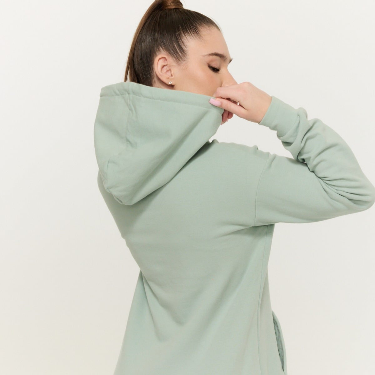 Дамски суичър Limitless Longline Eucalypt - GymBeam