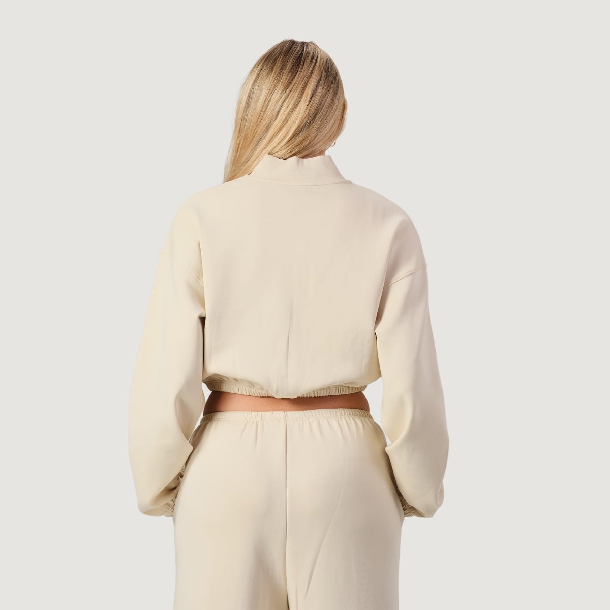 Дамски суичър с цип NEO Almond - GymBeam