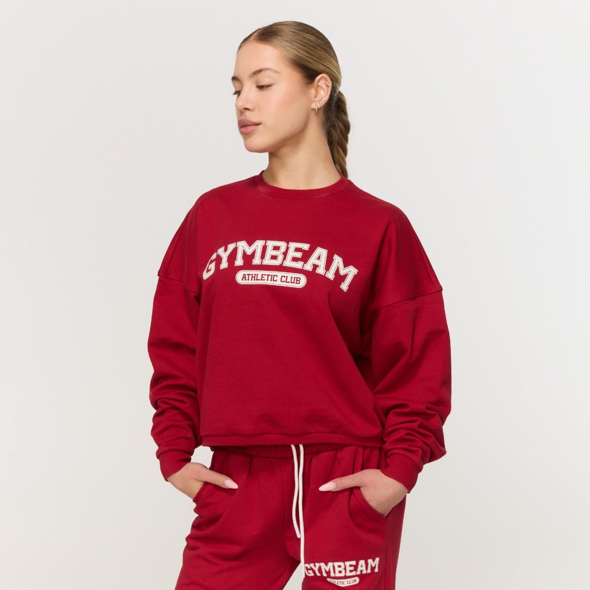 Дамски суичър Varsity Red - GymBeam
