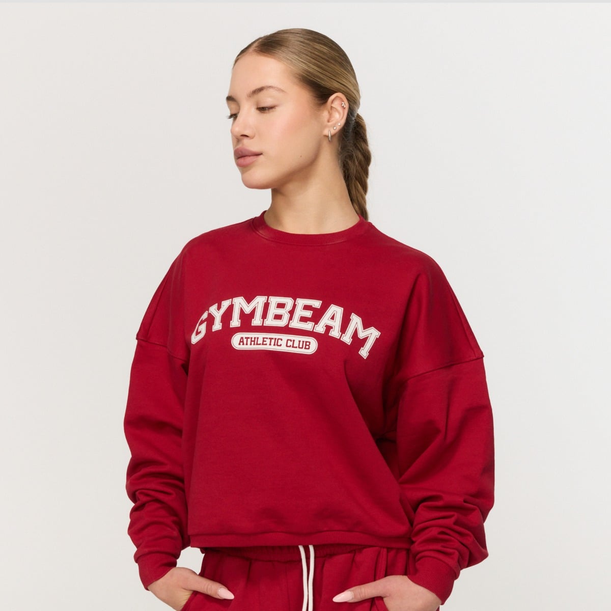 Дамски суичър Varsity Red - GymBeam