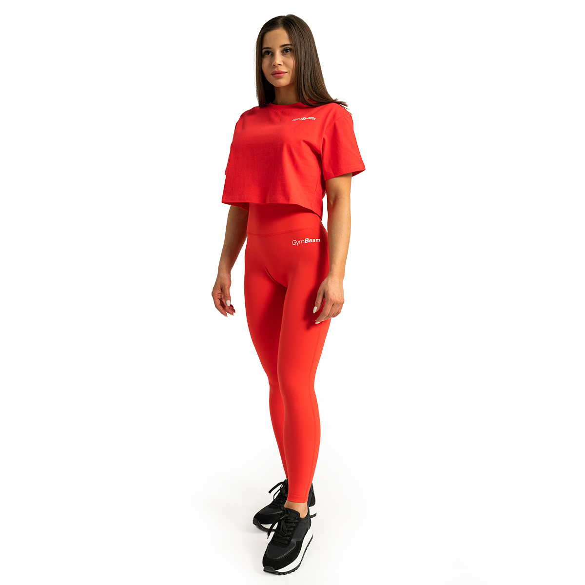 Дамска кроп топ тениска Limitless Hot Red - GymBeam · záber 9