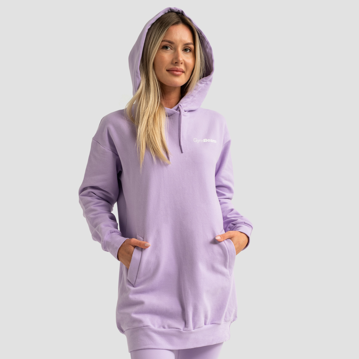 Дамски суичър Limitless Longline Lavender - GymBeam