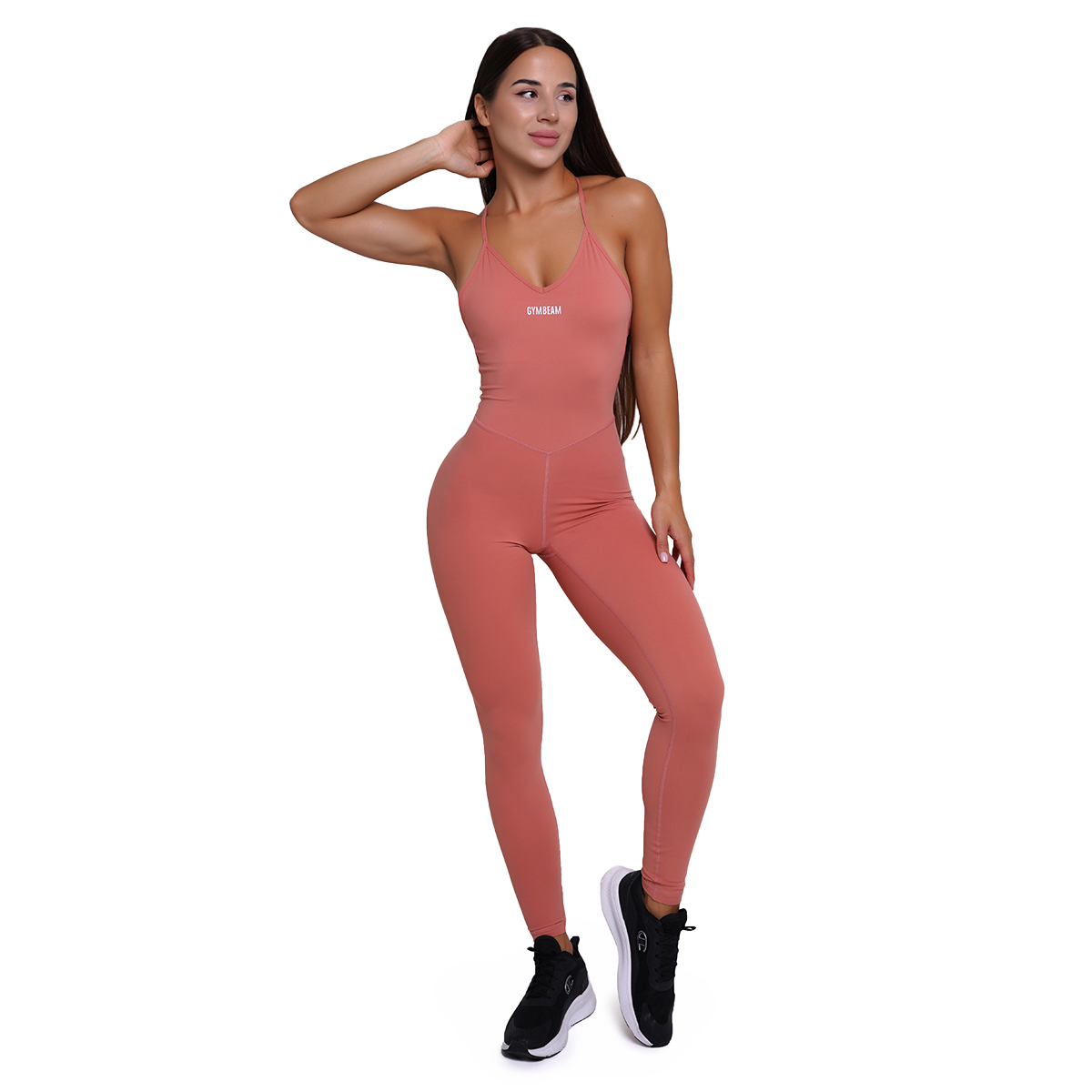 Дамски гащеризон FIT Workout Salmon - GymBeam - Размер: M | Възрастова група: Възрастни · záber 8