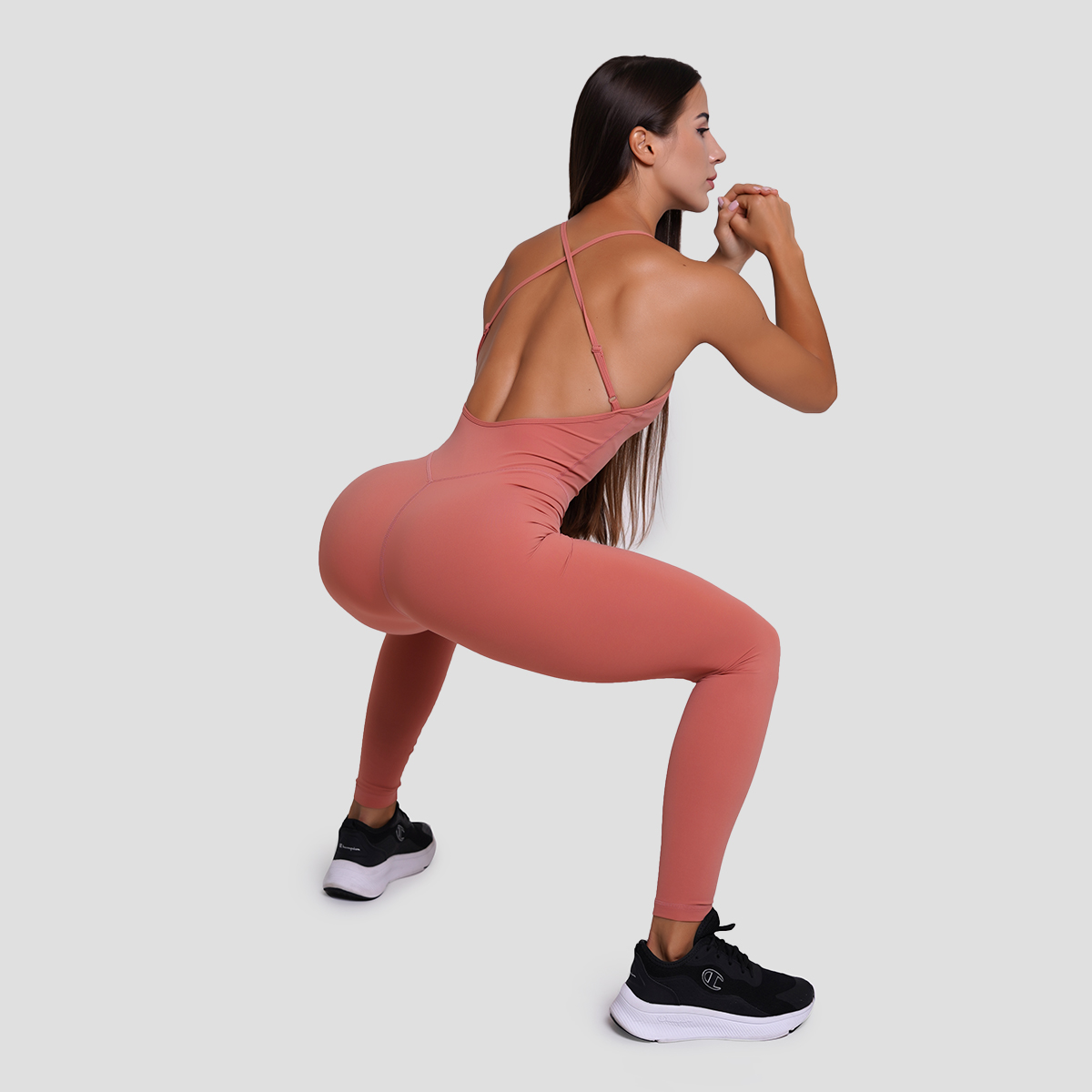 Дамски гащеризон FIT Workout Salmon - GymBeam - Размер: M | Възрастова група: Възрастни · záber 6