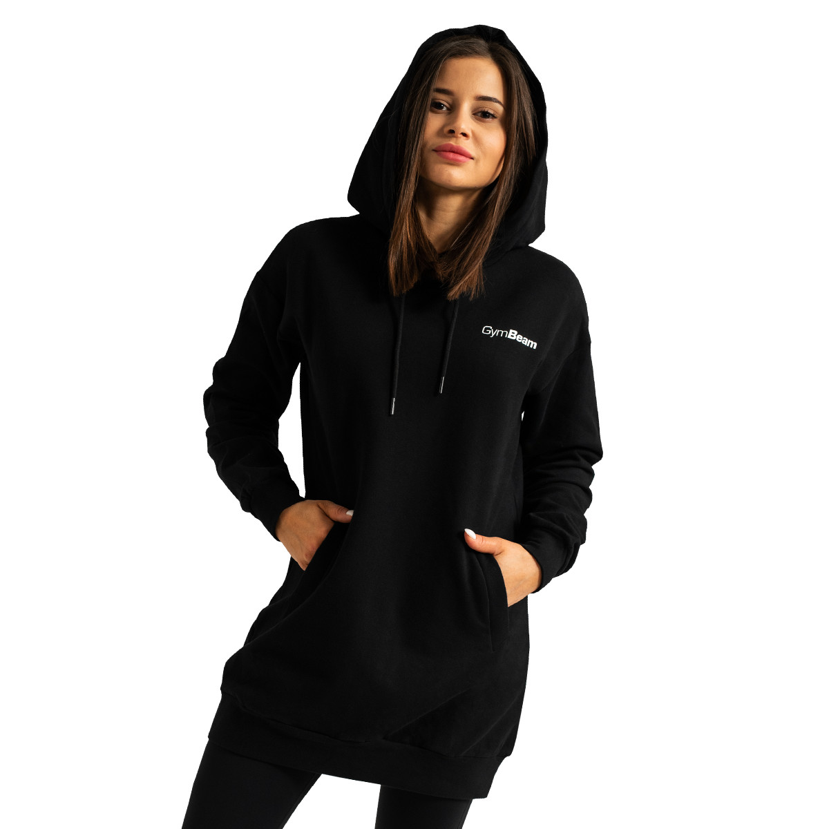 Дамски суичър Limitless Longline Black - GymBeam - Размер: L | Възрастова група: Възрастни · záber 8
