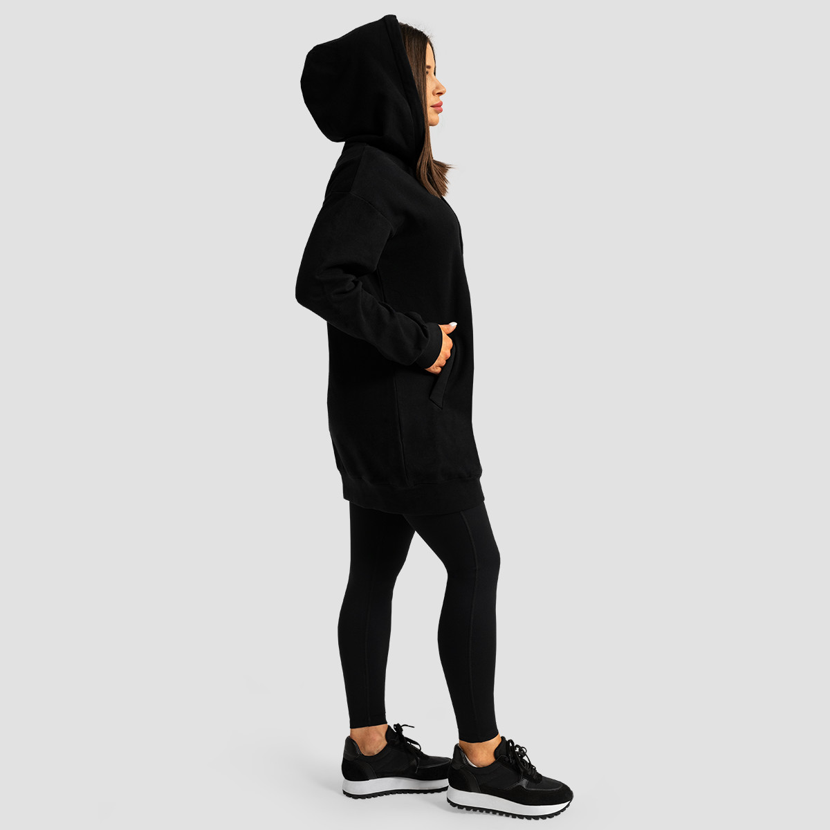 Дамски суичър Limitless Longline Black - GymBeam - Размер: L | Възрастова група: Възрастни · záber 6