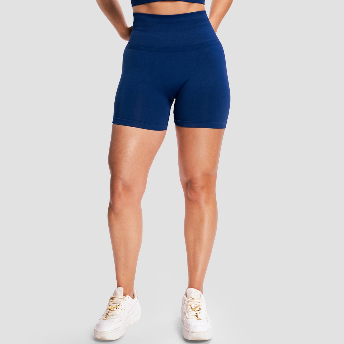Дамски безшевни шорти Sculpt Navy - GymBeam