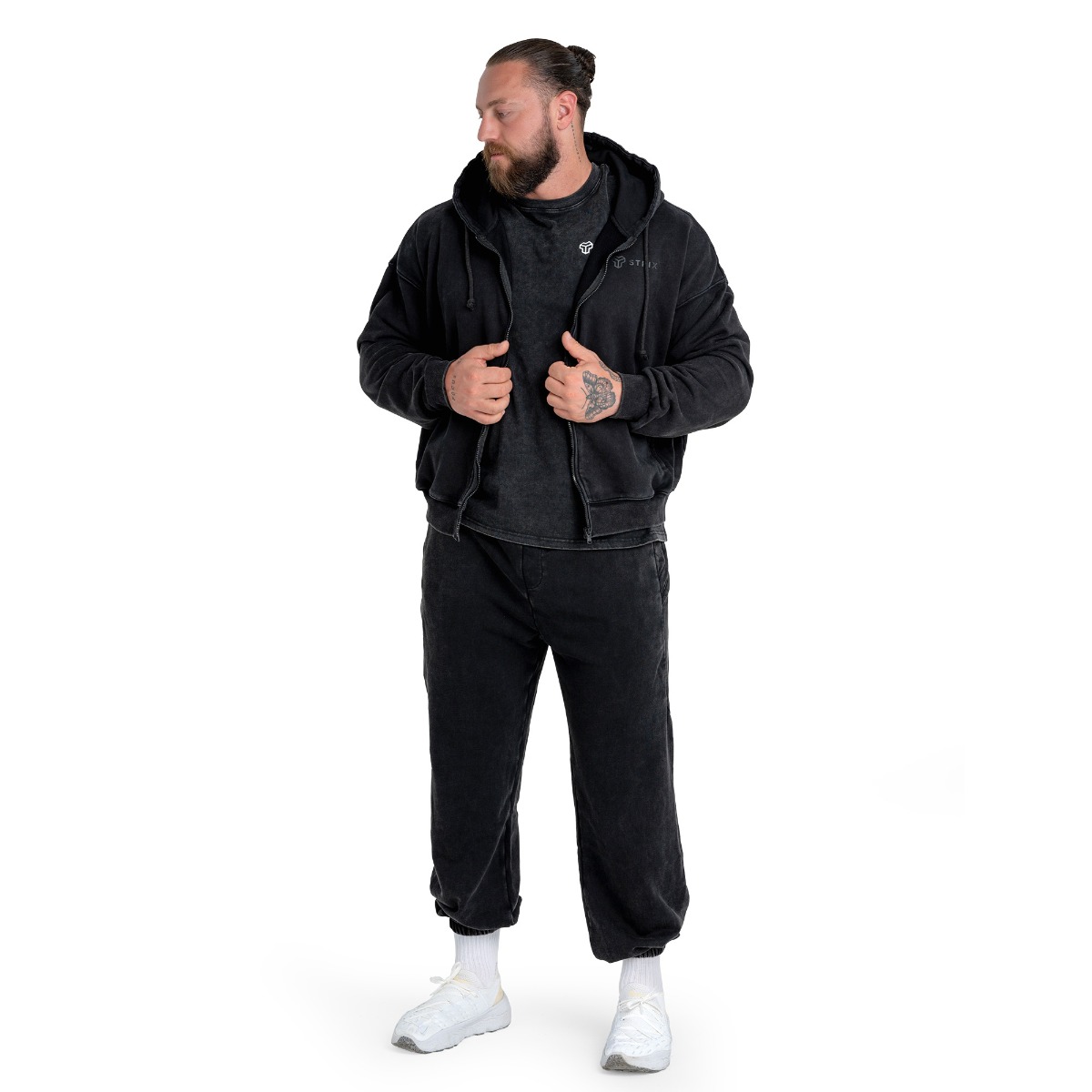 Суичър с цип Washed Black - STRIX - Размер: L | Тегло: 1,01 g | Опаковка: 22 · záber 10