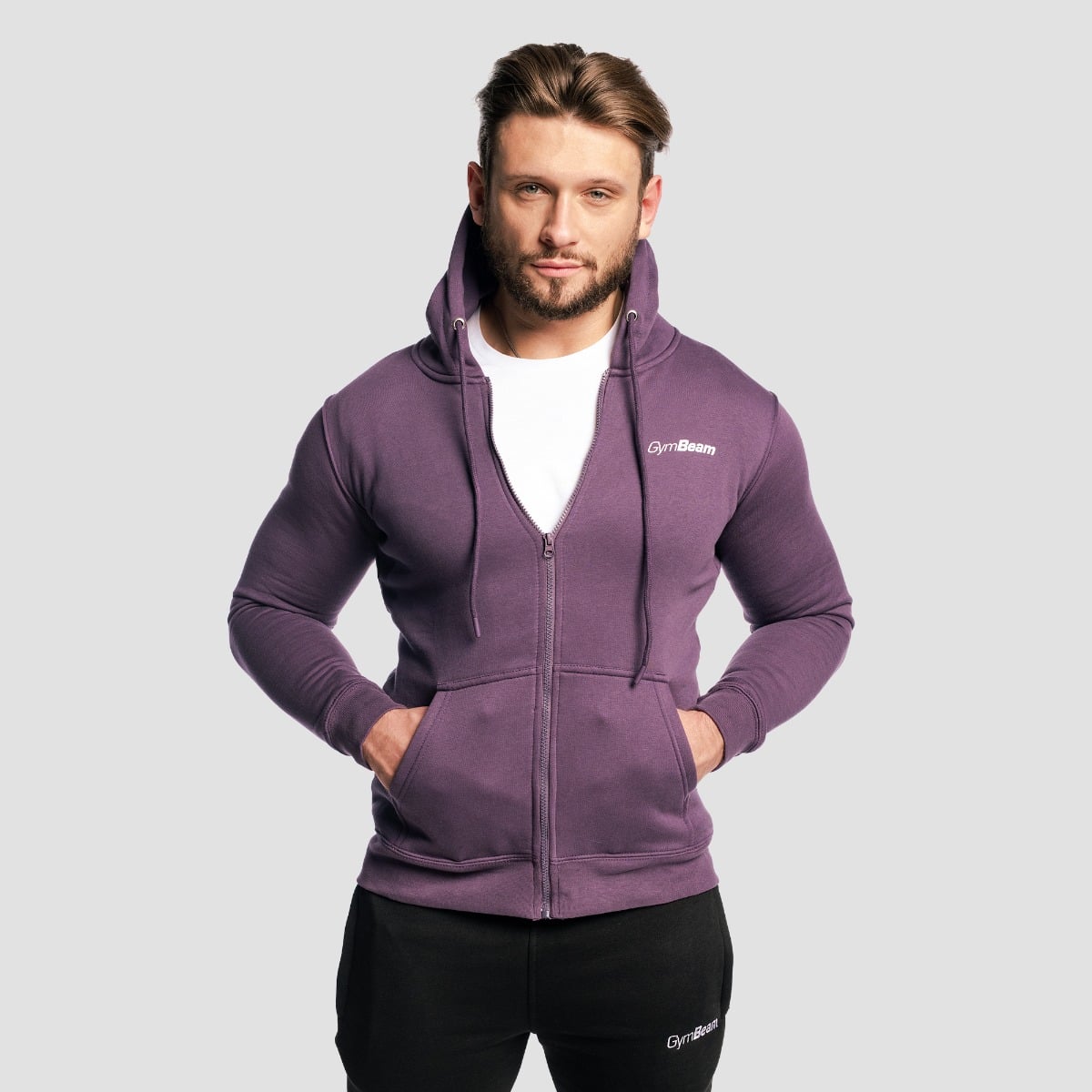 Мъжки суичър Zipper Hoodie Obsidian - GymBeam