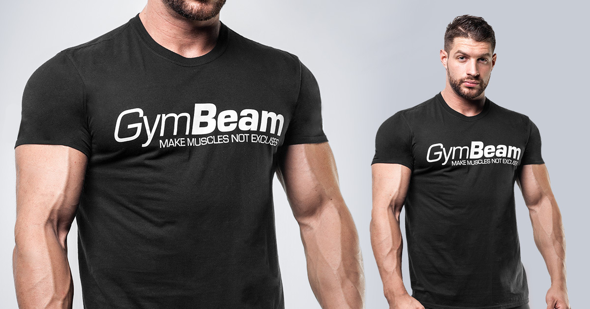 Тениска Make Muscles Black - GymBeam