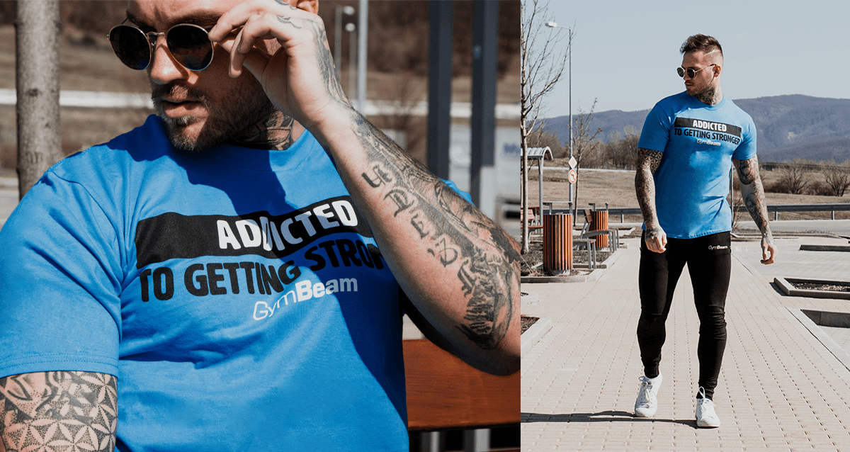 Тениска Addicted Sapphire - GymBeam
