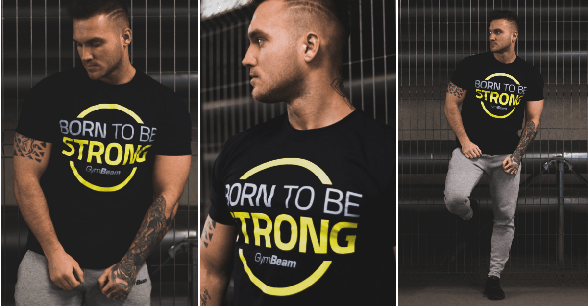 Тениска Born To Be Strong Black Gold - GymBeam