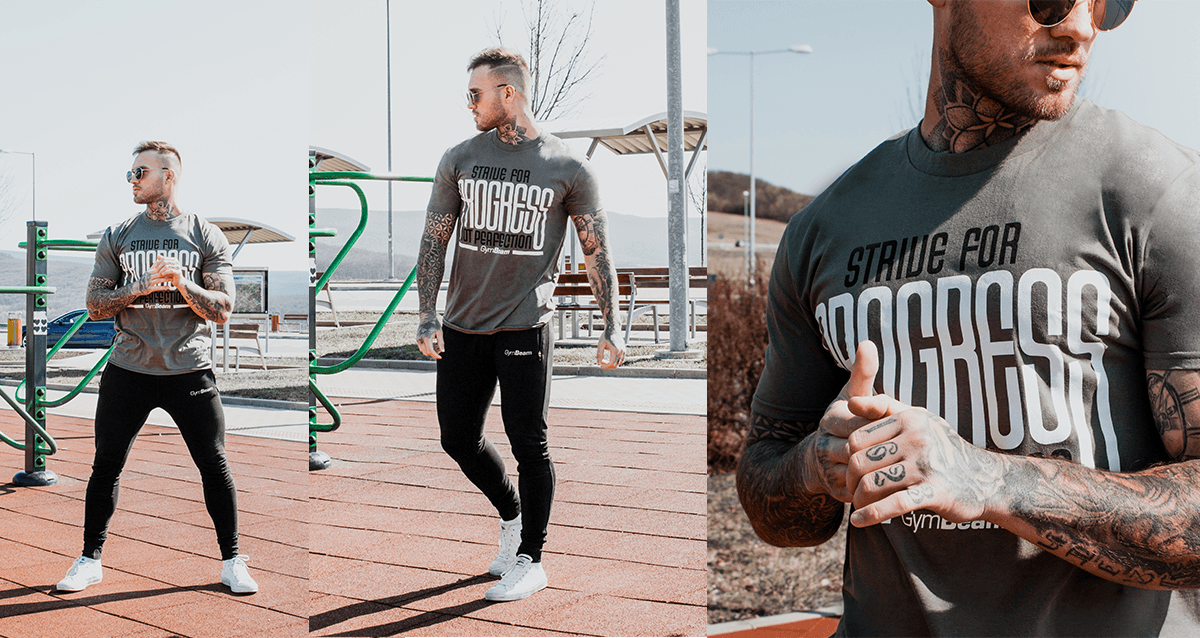 Тениска Progress Military Green - GymBeam