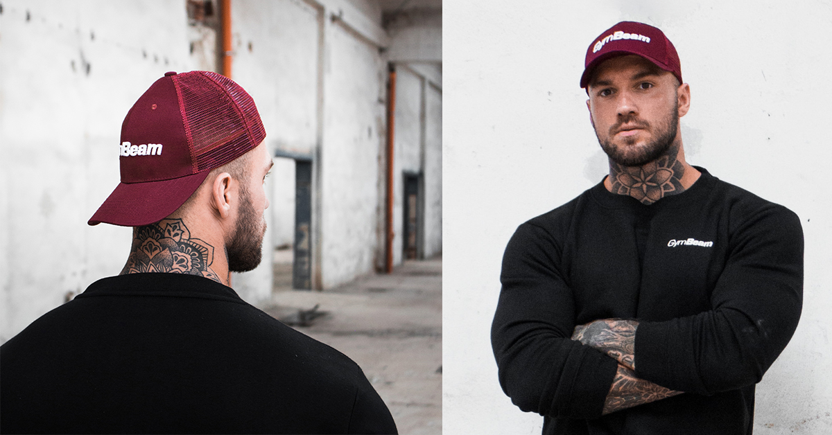 Шапка Mesh Panel Cap Burgundy - GymBeam