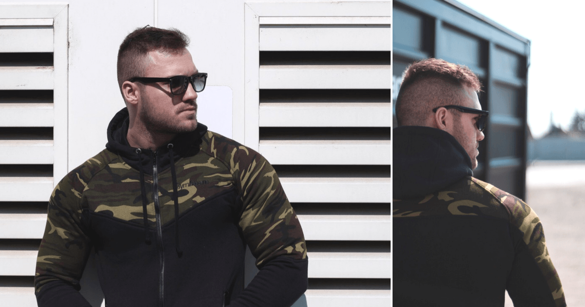 Суичър Camo green- GymBeam